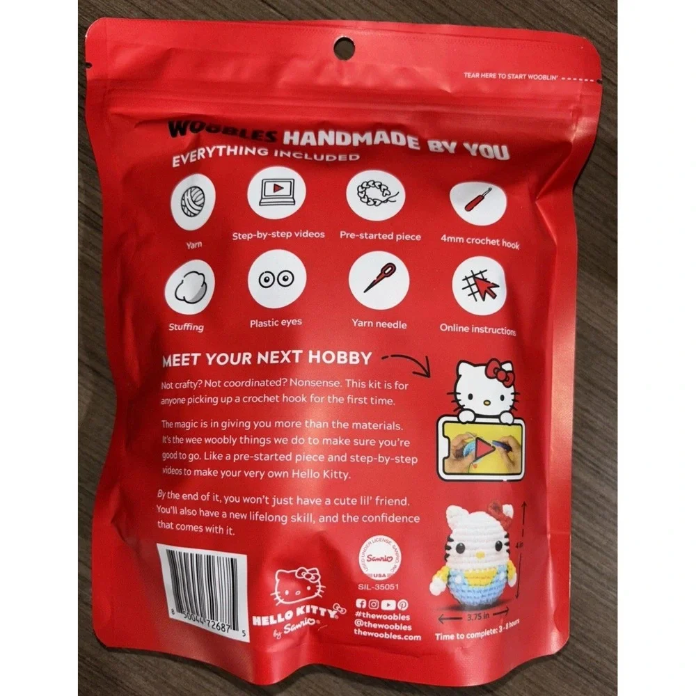 The Woobles Wobbles Crochet Kit For Beginners Hello Kitty Brand New - Picture 10 of 10